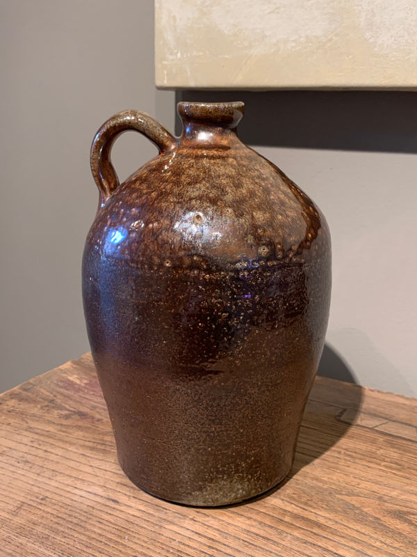 Lottie Venn, Wood and Soda Fired Brown Jug with Handle