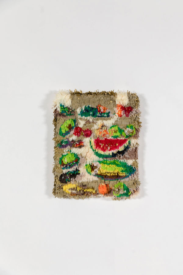 Justin Favela, Still life with Fruit (with scorpion and frog), After Hermenegildo Bustos (1874), 2022