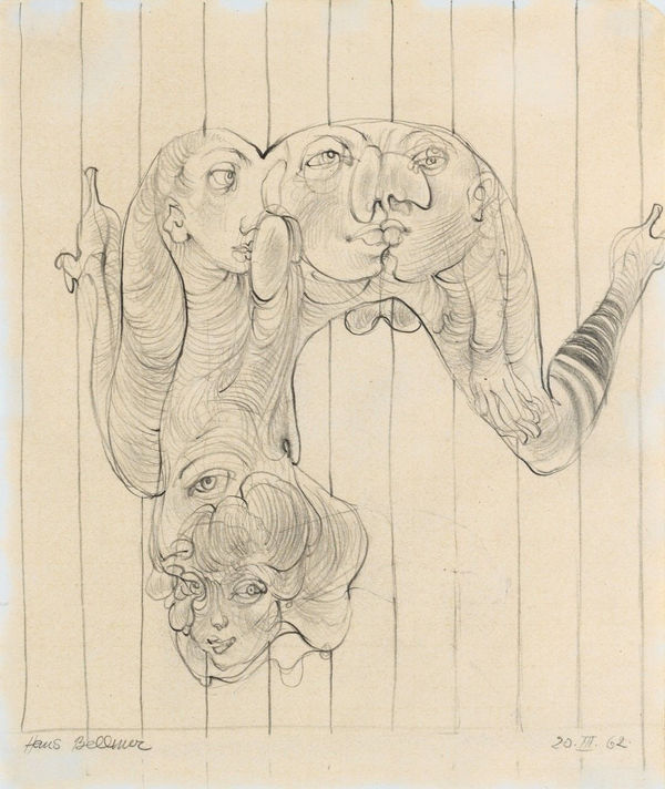 Hans BELLMER, Visage et bas rayés, 20-03-1962