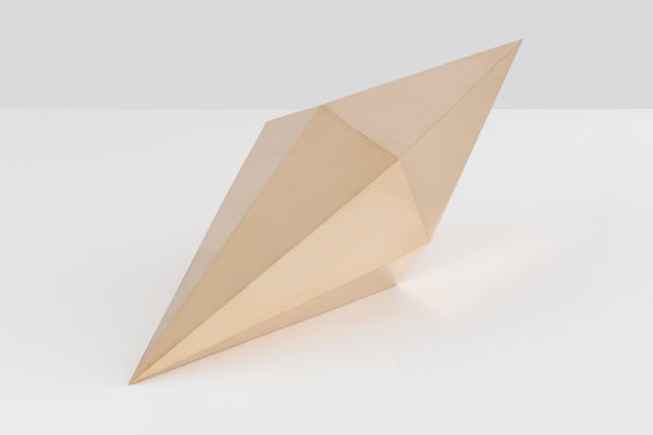 Jorinde Voigt Integral (Polyhedron, 7 pointed dipyramid), 2018 cast bronze, chased and polished, waxed 19 11/16 x 6 9/16 x 6 5/8 in (50 x 16.7 x 16.8 cm)