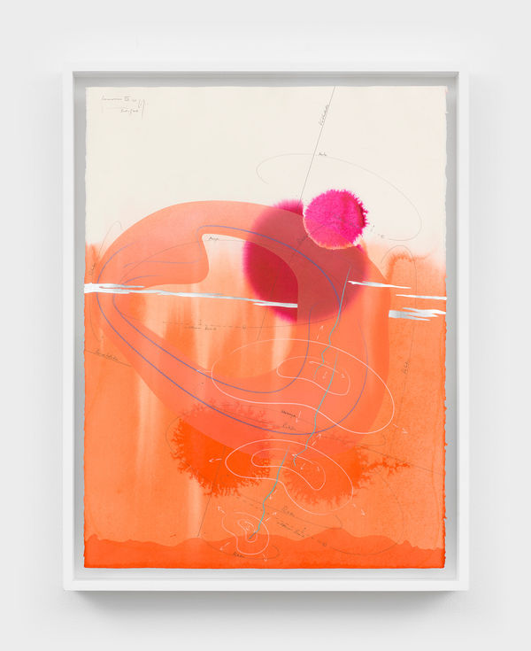 Jorinde Voigt Immersion VI (3), 2018 ink, India ink, aluminium leaf, pastels, oil chalks, pencil on paper 29 15/16 x 22 1/16 in (76 x 56 cm)