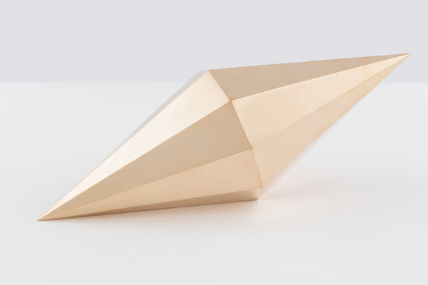 Jorinde Voigt Integral (Polyhedron, 9 pointed dipyramid), 2018 cast bronze, chased and polished, waxed 19 11/16 x 6 9/16 x 6 5/8 in (50 x 16.7 x 16.8 cm)