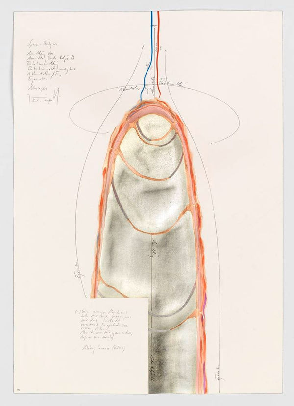 Jorinde Voigt Space-Study (1), 2015/2016 ink, gold leaf, copper leaf, oil pastels, pastel, pencil on paper 20 1/16 x 14 3/16 in (51 x 36 cm)