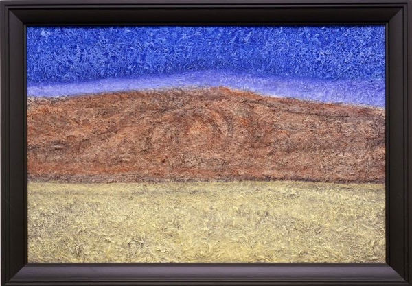 Richard Artschwager Landscape with Mine, 2009 acrylic, pastel, and chalk on HMP on sound board 26 x 36 3/4 in 66 x 93.3 cm