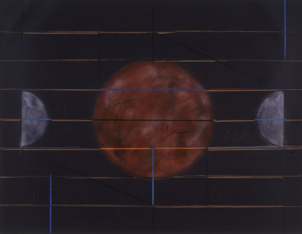 Keith Sonnier Black Ground Series VII, 1978 dry pigment on paper framed: 42 x 54 in (106.7 x 137.2 cm)