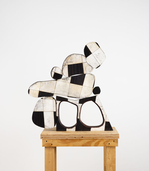 Mel Kendrick 2 Holes, 2017 gesso on ebonized mahogany 30 x 31 x 2 1/2 in 76.2 x 78.7 x 6.3 cm