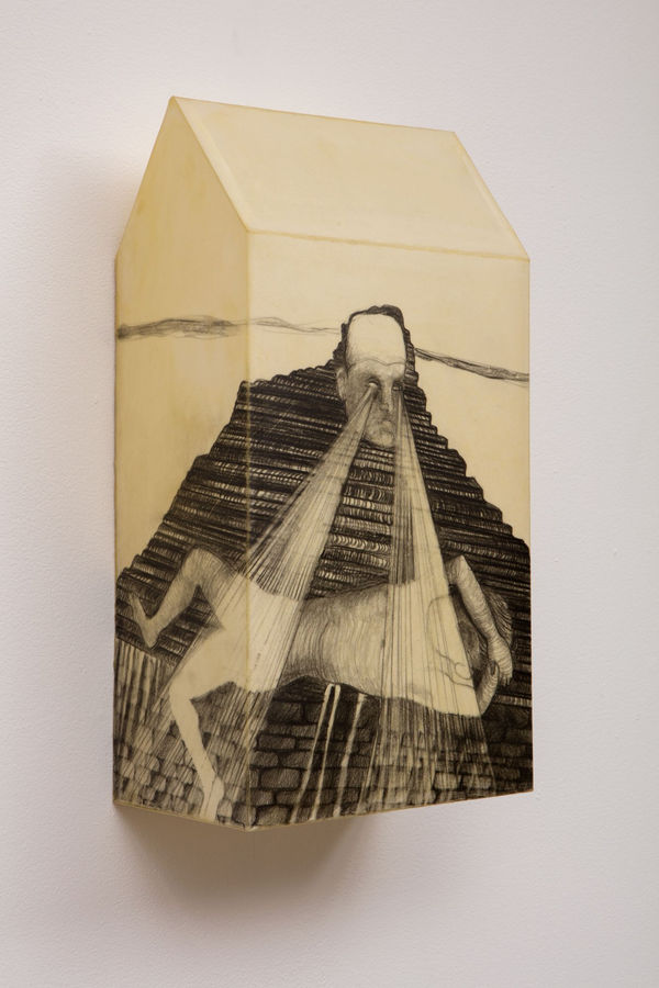 Sandra Vásquez de la Horra The Pieta of the Water Gardens (After Philip Johnson), 2015 graphite and wax on cut-and-folded paper 18 5/8 x 10 1/8 x 6 in 47.3 x 25.7 x 15.2 cm