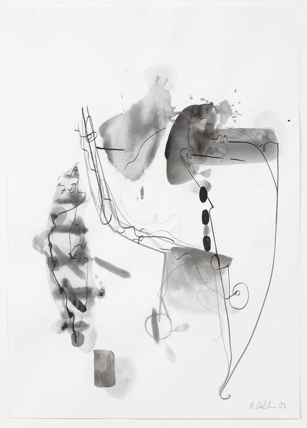 Albert Oehlen Untitled, 2003 graphite, ink and wash on paper 23 3/8 x 16 1/2 inches 59.4 x 41.9 cm