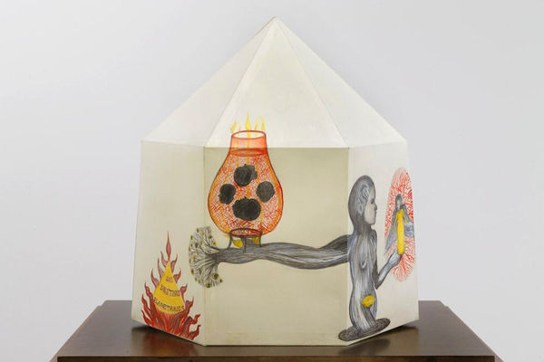 Sandra Vásquez de la Horra El Laboratorio (The Laboratory), 2016 graphite, watercolor, and wax on cut-and-folded paper 28 1/8 x 26 3/8 x 18 7/8 in 71.4 x 67 x 47.9 cm