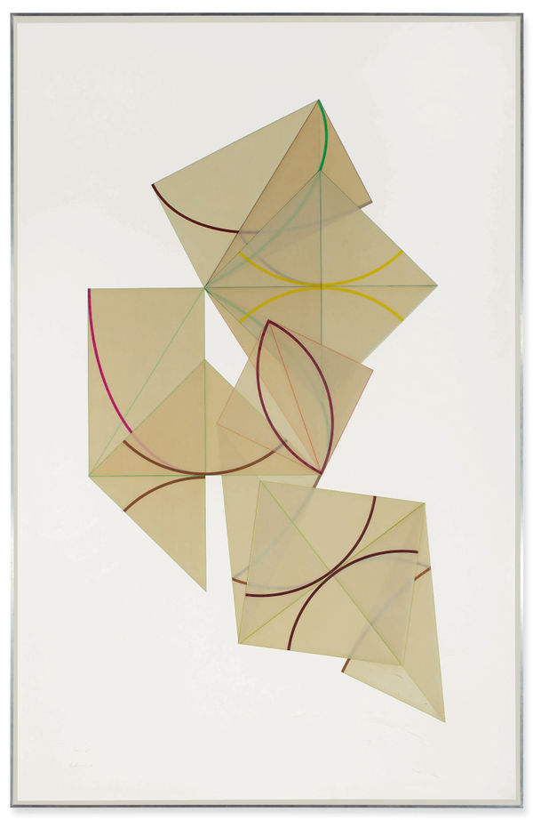 Dorothea Rockburne ARENA, 1978 colored pencil and varnish on vellum, mounted to ragboard 73 3/4 x 47 in 187.3 x 119.4 cm