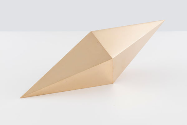 Jorinde Voigt Integral (Polyhedron, 5 pointed dipyramid), 2018 cast bronze, chased and polished, waxed 19 11/16 x 6 9/16 x 6 5/8 in (50 x 16.7 x 16.8 cm)