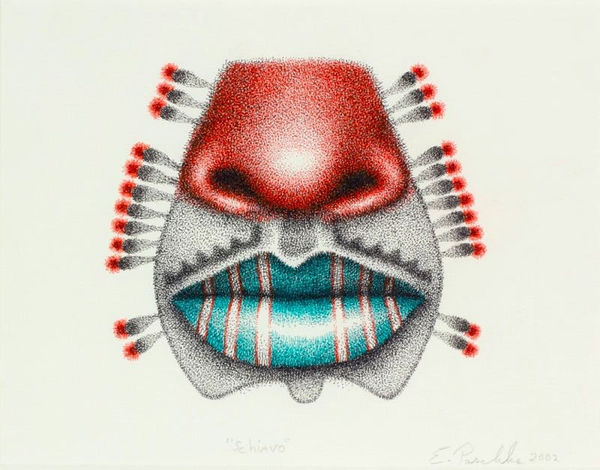 Ed Paschke Schiavo, 2002 colored ink on paper 9 x 12 in 22.9 x 30.5 cm