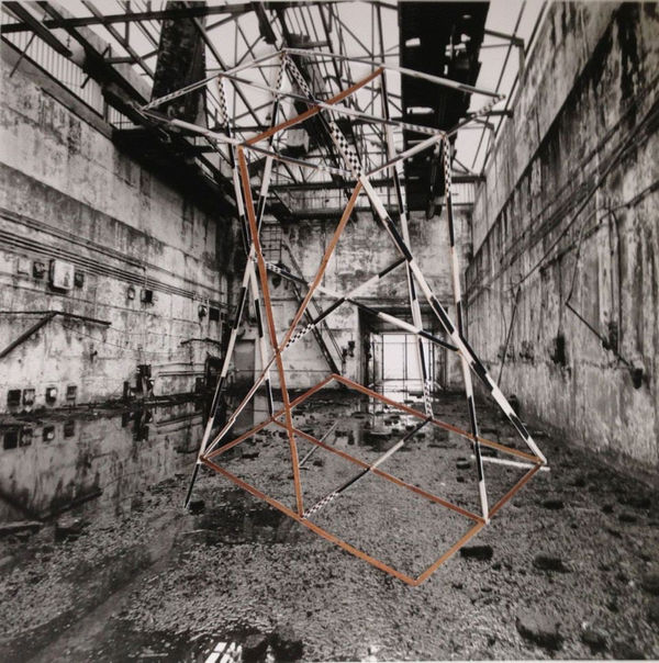 Jane & Louise Wilson Blind Landings (H-bomb Test Site, Orford Ness) Lab One #2, 2013 photo collage 14 x 14 in 35.6 x 35.6 cm Framed dimensions: 20 3/4 x 20 3/4 in 52.7 x 52.7 cm 4 AP