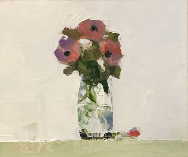 Mike Service, Anemones in a Glass Bottle, 2021