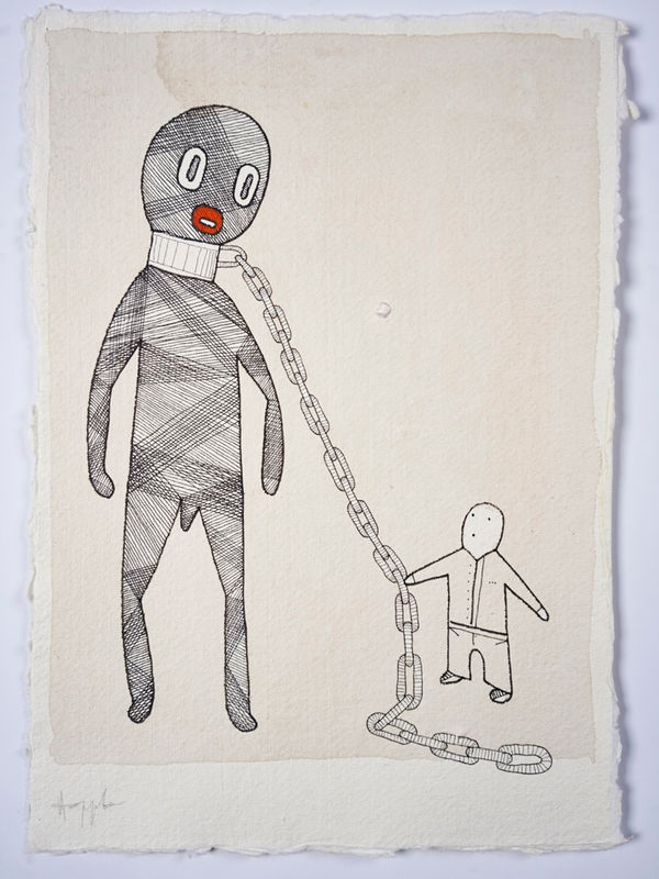 Boris Hoppek, Bimbo neck chained, 2017