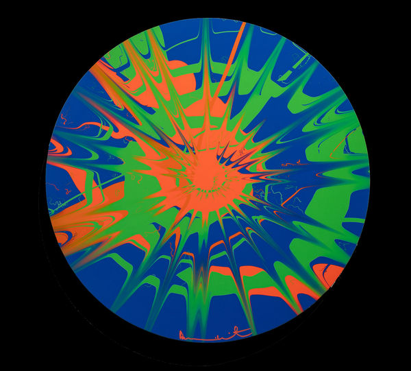 Damien Hirst Beautiful Merely Sensible, Slightly Discursive Eloquent and Picturesque painting, 2023 Unique Giclée print on ply-cotton canvas, mounted on a birch plywood stretcher Signed by the artist in red, recto 70 (d) cm Unique