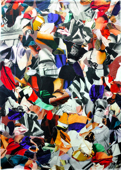 Ehryn Torrell How to Read the New Fashion, 2018 Collage printed on linen with machine and digital embroidery 200 x 150 cm