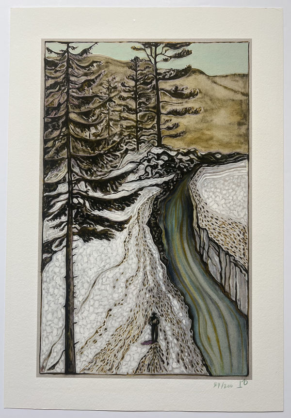 Billy Childish, Man by Icy River, 2017