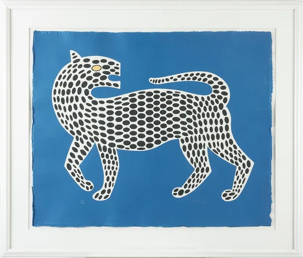 Victor Vasarely, Leopard (Blue), 1988