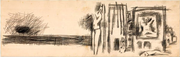 Maqbool Fida Husain, Untitled (Benaras Landscape), 1960