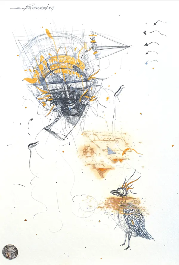 Dheeraj Yadav, Lines With Mixed Media, 2024