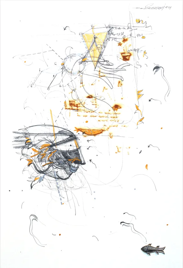 Dheeraj Yadav, Lines With Mixed Media, 2024