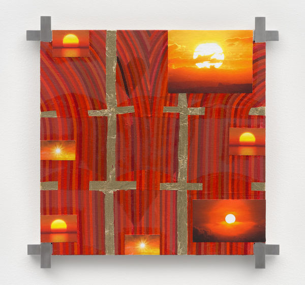 Alex Stern, New Water (Red Sun) (Metal Bars), 2023