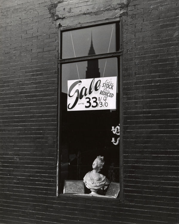 Lew Parrella, Antique Store with Sale Sign, New York City, 1950s