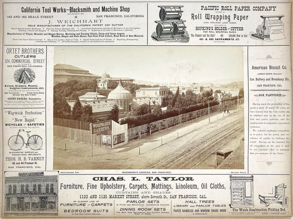 Carleton Watkins, Woodward's Garden on Advertising Mount, 1888