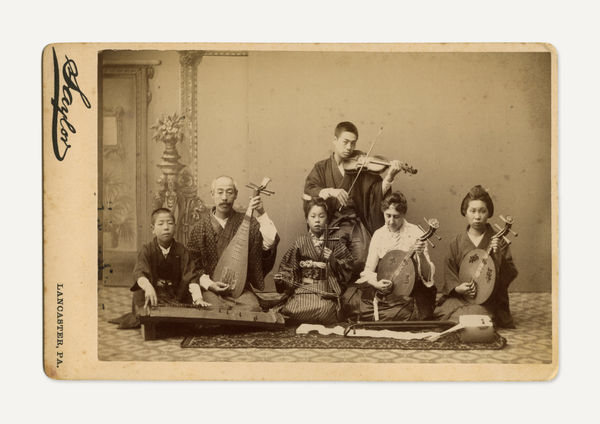 Saylor, Cabinet Card Portrait of a Family of Japanese Musicians in PA, 1890s