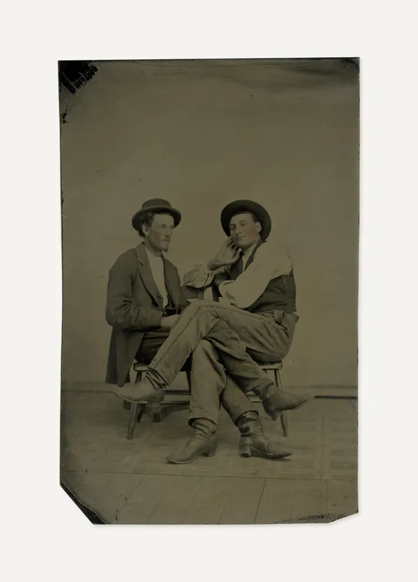 Unknown, Two Men with Linked Legs, 1870s