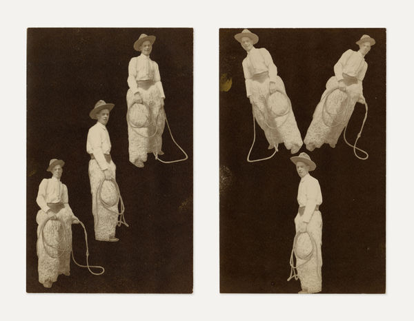 Anonymous, Pair of Photomontaged Portraits of a Cowboy, c. 1908