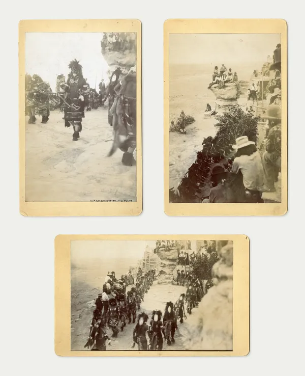 Horace S. Poley, Three Cabinet Card Photographs of Hopi Ceremonies, Arizona, 1890