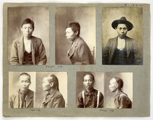 [Mugshots], Profiles of Chinese-American subjects, c. 1900