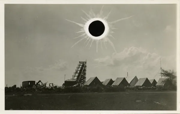 Unknown, Photo Postcard of an Eclipse, US Naval Observatory, 1932
