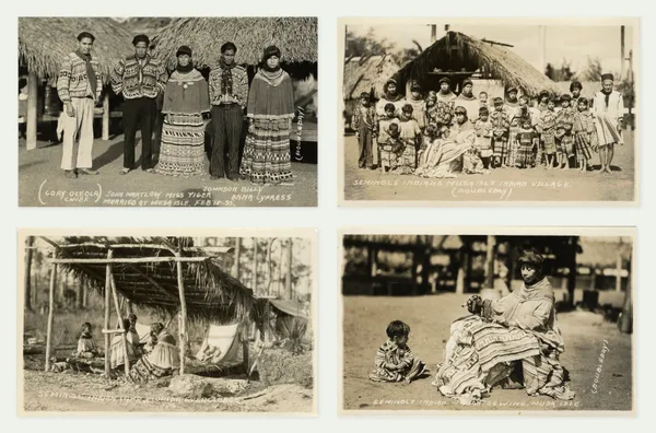 Ralph Russell Doubleday, 8 postcards of the Seminole Indian Village, Musa Isle, c. 1932