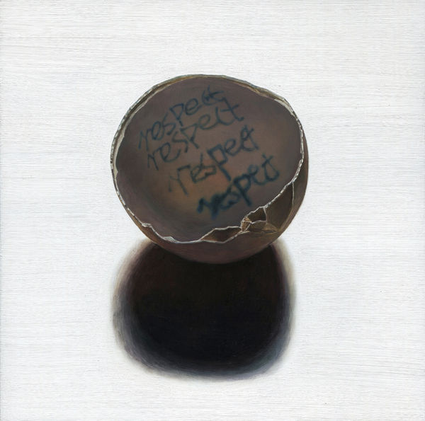 LIU Ren 刘任 Respect 尊重, 2012 Oil on wood panel 木板油画 20 x 20 cm