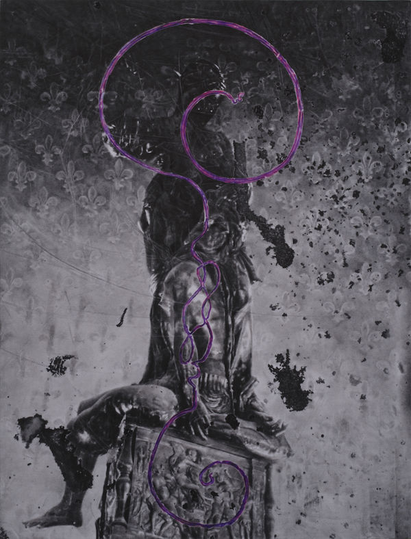 ZHANG Yunyao 张云垚 Study in Figures (ALACRITAS) 形体习作(ALACRITAS), 2019 Graphite and pigment on felt 石墨、色粉 毛毡 250 x 190 cm