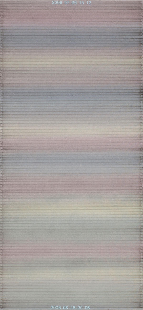 QU Fengguo 200607261512 200608282006, 2006 Acrylic and Charcoal on Canvas 布面丙烯和碳粉 250 x 115 cm