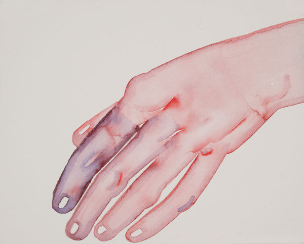HU Zi 胡子 Holding Hands with God, 2013 Gouache on paper 纸上水粉 31 x 38 cm