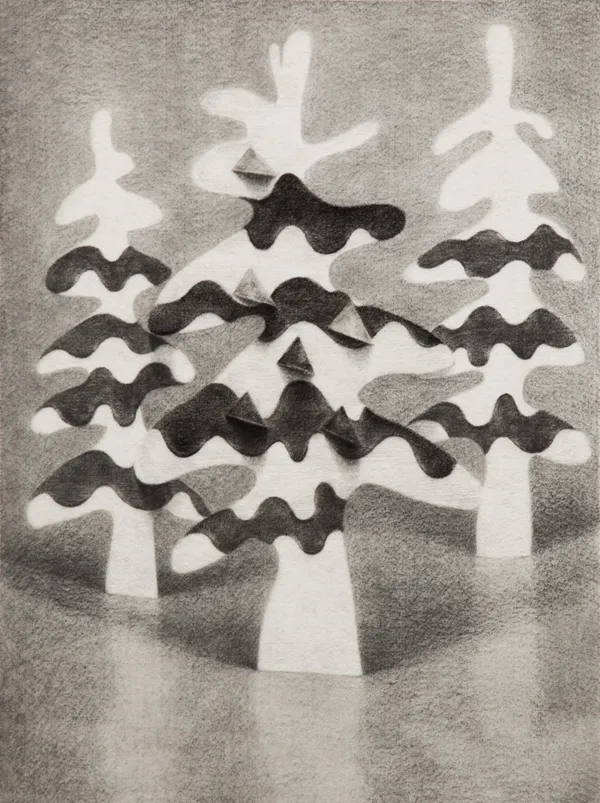 ZHANG Yunyao 张云垚 Royal Hotel 皇家酒店, 2013 Graphite ,pencil on felt 石墨铅笔毛毡 43.5 x 59 cm