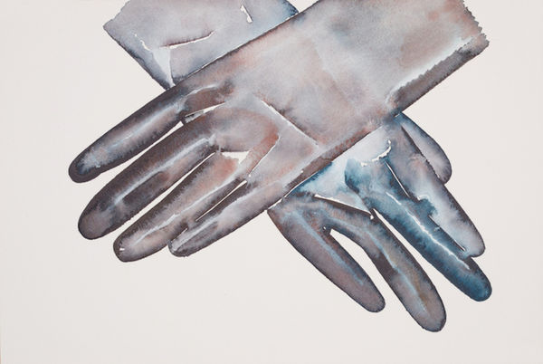 HU Zi 胡子 Glove, 2013 Gouache on paper 纸上水粉 35 x 52 cm