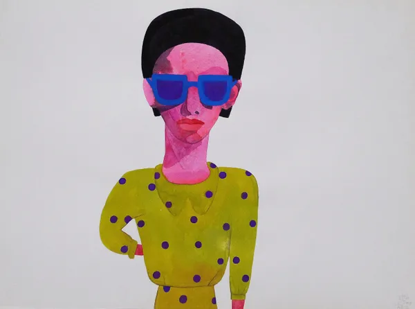 HU Zi 胡子 Portrait 7, 2008 Gouache on paper 纸上水粉 32 x 44 cm