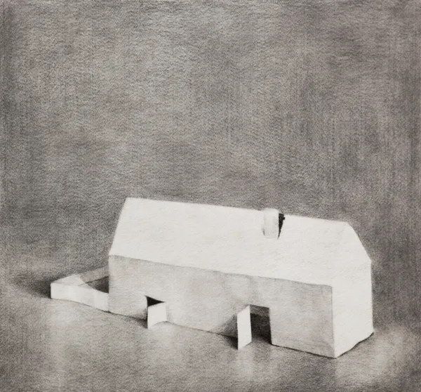 ZHANG Yunyao 张云垚 The Gallowview House 小屋, 2013 Pencil,graphite on felt 铅笔石墨毛毡 56.5 x 60.5 cm