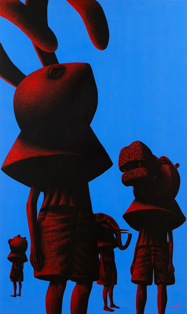 Lee Gihun Masquerade, Numinous-1, 2025 Oil pastel and Acrylic on Canvas 97 x 163 cm 39.2 x 64.17 in