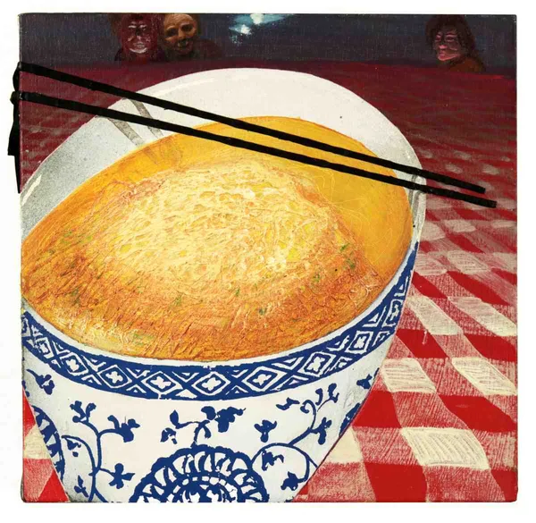 Daniel B. Dias The Midnight Guests, 2023 Oil and Acrylic on Canvas 30 x 30 x 2.5 cm 35 x 59 x 1 in