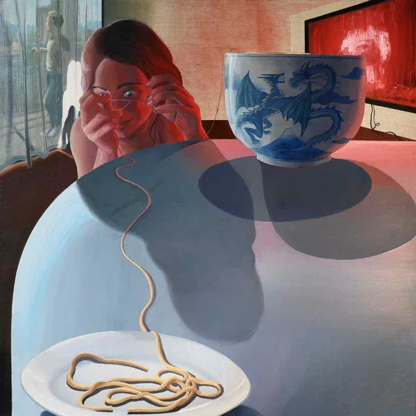 Daniel B. Dias To Satiate an Illusion, 2025 Oil and Canvas Thread on Canvas 80 x 80 cm 31 x 31 in