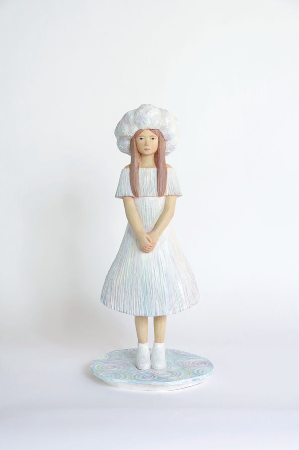 Ai Haibara Listen to the sound of the rain, 2025 Camphor, acrylic, and coloured pencil 56 x 26 x 24 cm 22 x 10.2 x 9.5 in