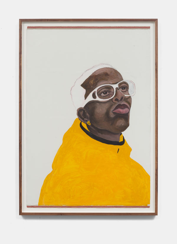 Serge Attukwei Clottey Nii Yellow, 2022 Oil on canvas 52 3/4 x 36 in 133.99 x 91.44 cm