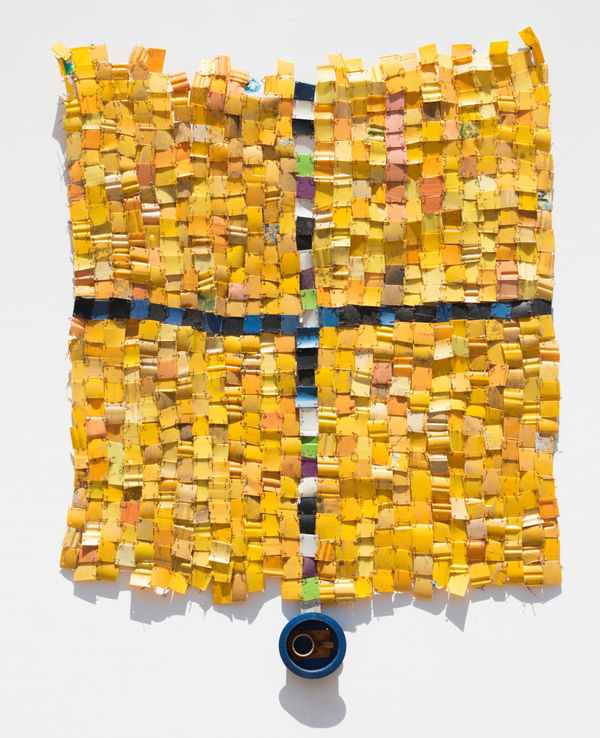 Serge Attukwei Clottey Become your behavior, 2018 Plastics, wires, and oil paint 64 x 49 in 162.56 x 124.46 cm